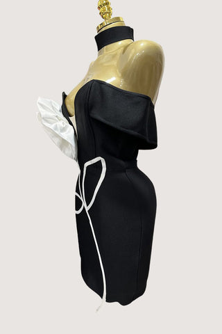 Floral Accent Evening Dress