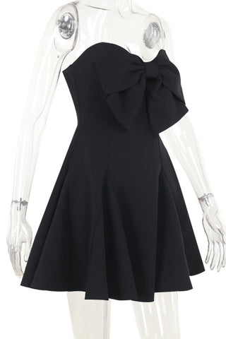 Strapless Bow Casual Dress