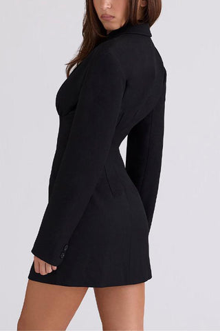 Structured Button-Front Blazer
