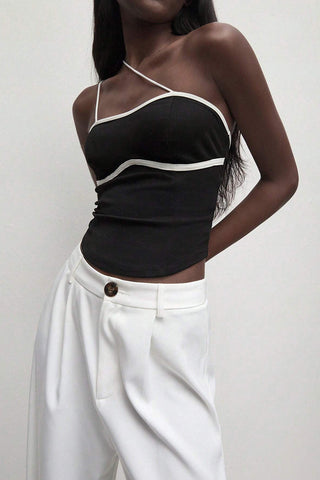 Stylish Asymmetrical Strap Tank Top