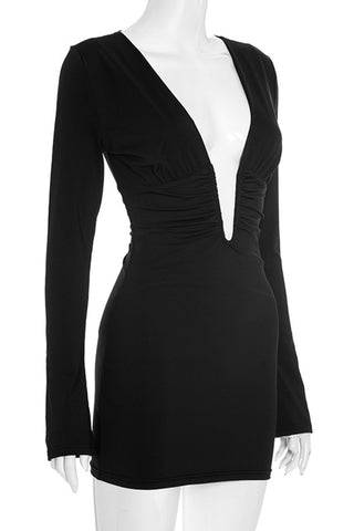 Plunge V-Neck Mini Dress