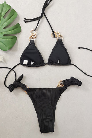 Chain-Detail Bikini Set
