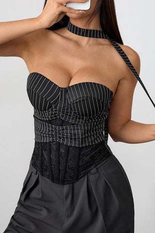 Strapless Stripe Bustier Top