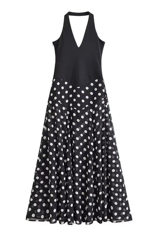 Halter Polka Dot Midi Dress