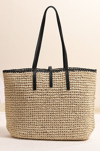 Elegant Woven Tote with Sleek Straps