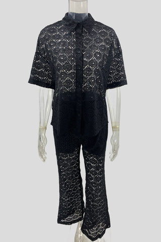 Eyelet Shirt and Pants Set