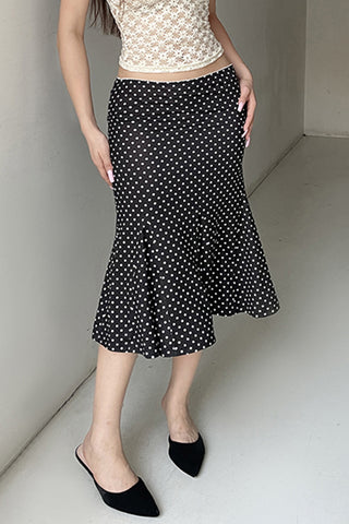 Polka Dot Midi Skirt