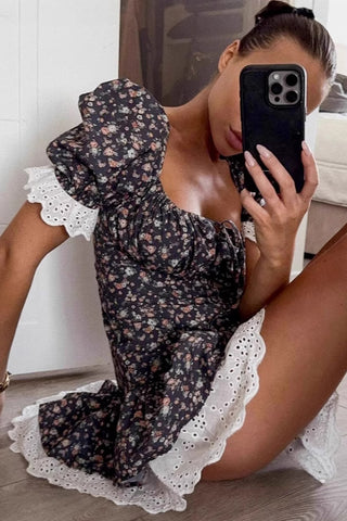 Floral Ruffle Casual Dress