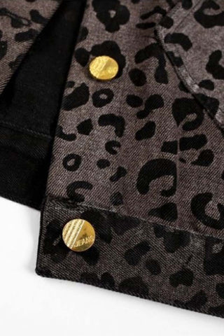 Button-Front Animal Print Jacket
