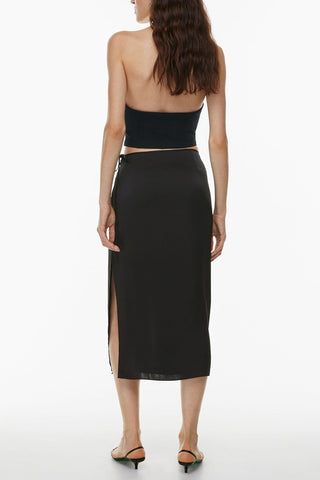 Wrap-Tie Midi Skirt