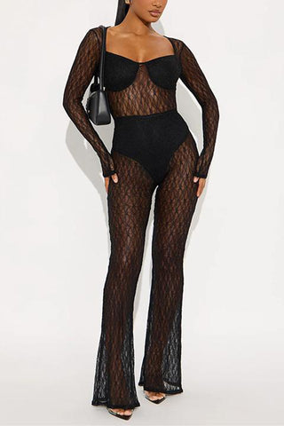 Long Sleeve Lace Jumpsuit