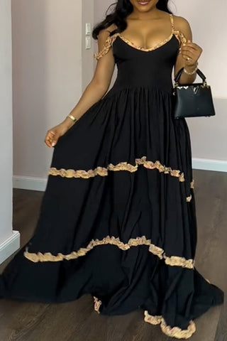 Ruffled Maxi Strap Dress