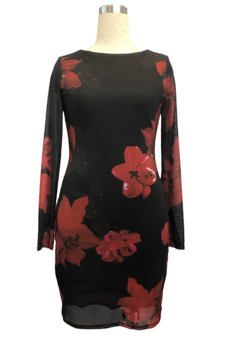 Floral Long-Sleeve Casual Dress