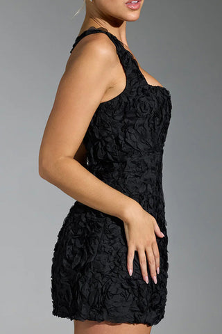 Floral Textured Sleeveless Sundress