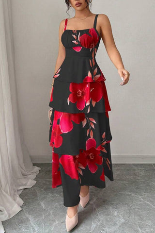 Tiered Maxi Dress with Ruffle Detail