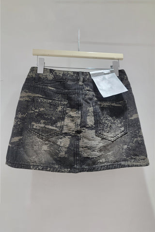 Patchwork Denim Mini Skirt