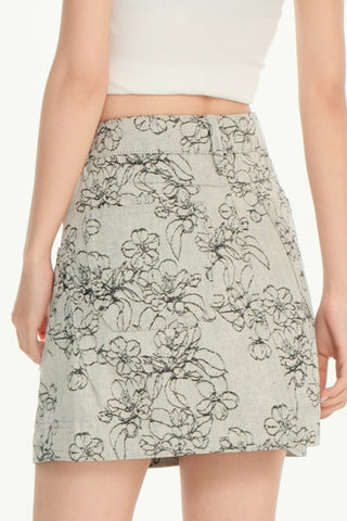 Vintage Washed High-Waist Mini Skirt