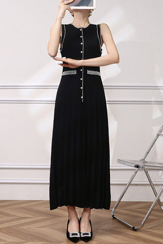 Sleeveless Button Detail Casual Dress