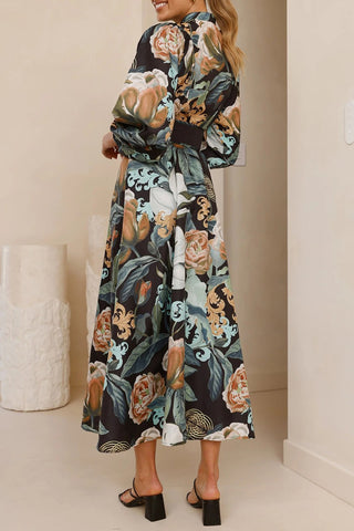 Floral Wrap Belt Dress