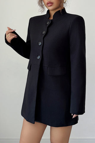 Chic Button-Up Black Jacket