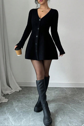 Button-Front Casual Dress