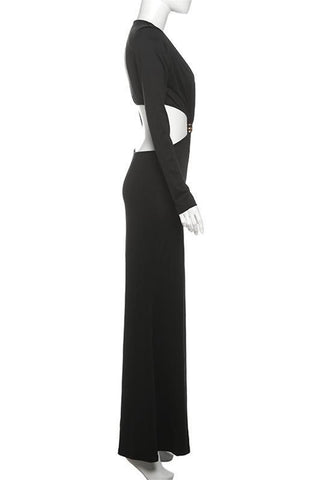 Elegant Cut-Out Evening Gown