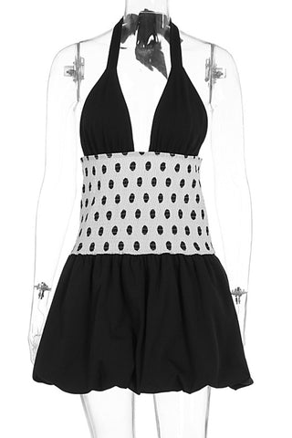 Halter Neck Polka Dot Casual Dress
