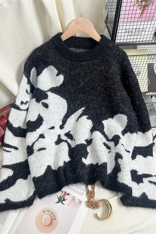 Floral Patterned Sweater