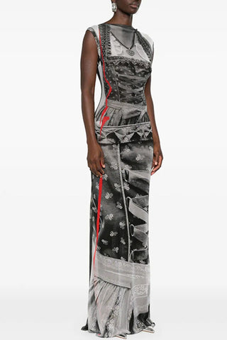 Abstract Graphic Casual Dress