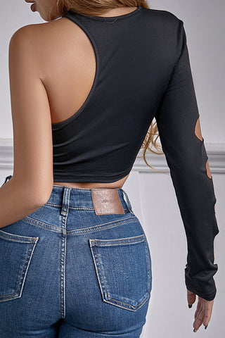 Cutout Long Sleeve Crop Top