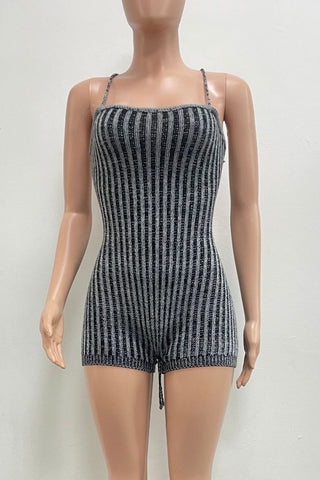 Strappy Ribbed Romper
