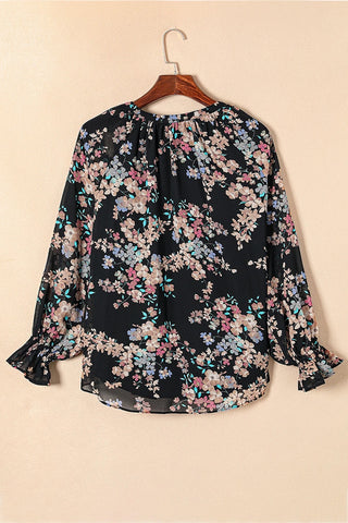 Elegant Flower Print Blouse