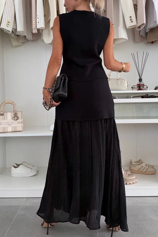 Elegant Button-Detail Skirt Set