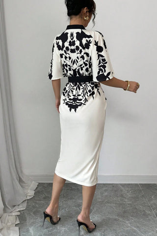 Floral Wrap Midi Dress