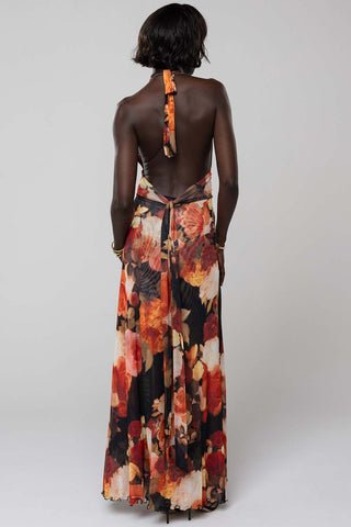 Halter Floral Maxi Dress