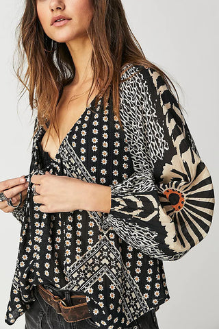 Bohemian Long-Sleeve Blouse