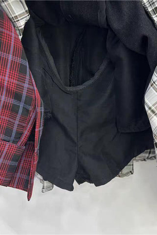 Patchwork Mini Skirt with Denim Accent