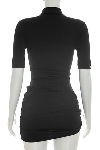 Button-Front Polo Casual Dress