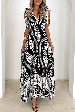 Floral Tie-Shoulder Dress