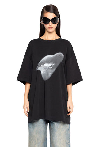 Graphic Lip Print Oversized T-Shirt