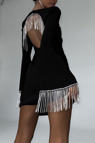 Embellished Sleeve Evening Dress