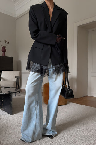 Lace-Detail Tailored Blazer