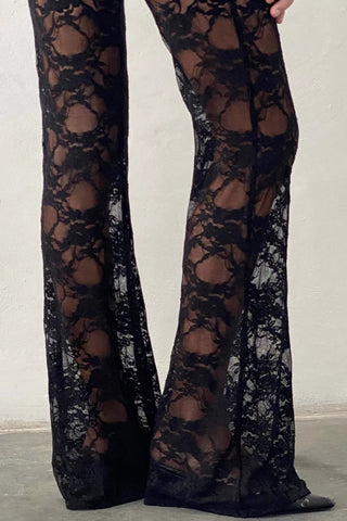 Sheer Lace Casual Pants