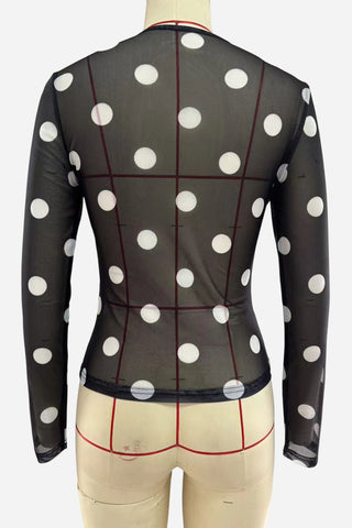 Polka Dot Long-Sleeve T-Shirt