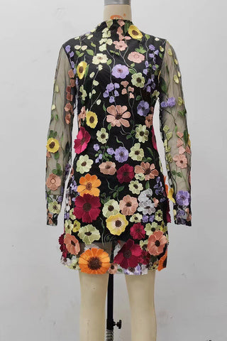 Floral Embroidered Casual Dress