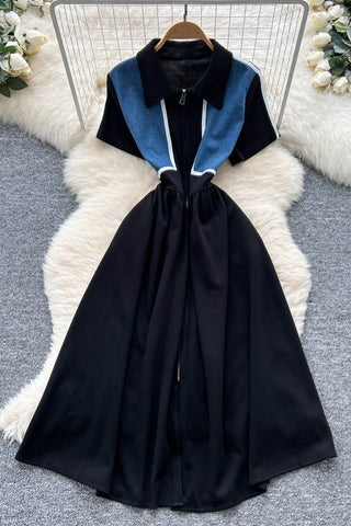Collared Colorblock Dress