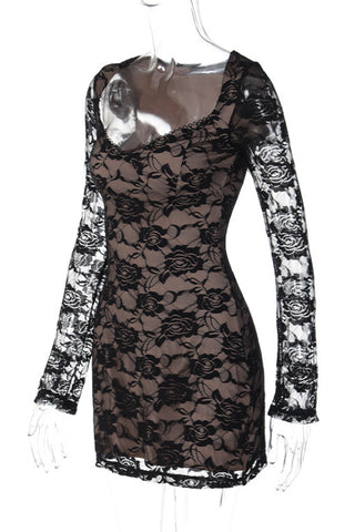 Lace Overlay Night Out Mini Dress