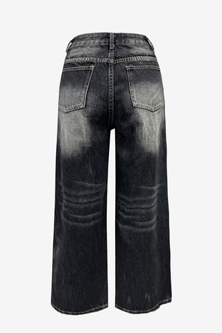 High-Waist Wide-Leg Denim Jeans