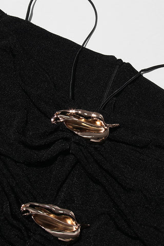 Off-Shoulder Ruched Midi Dress