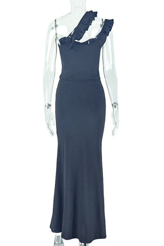 One-Shoulder Ruffle Top and Skirt Set